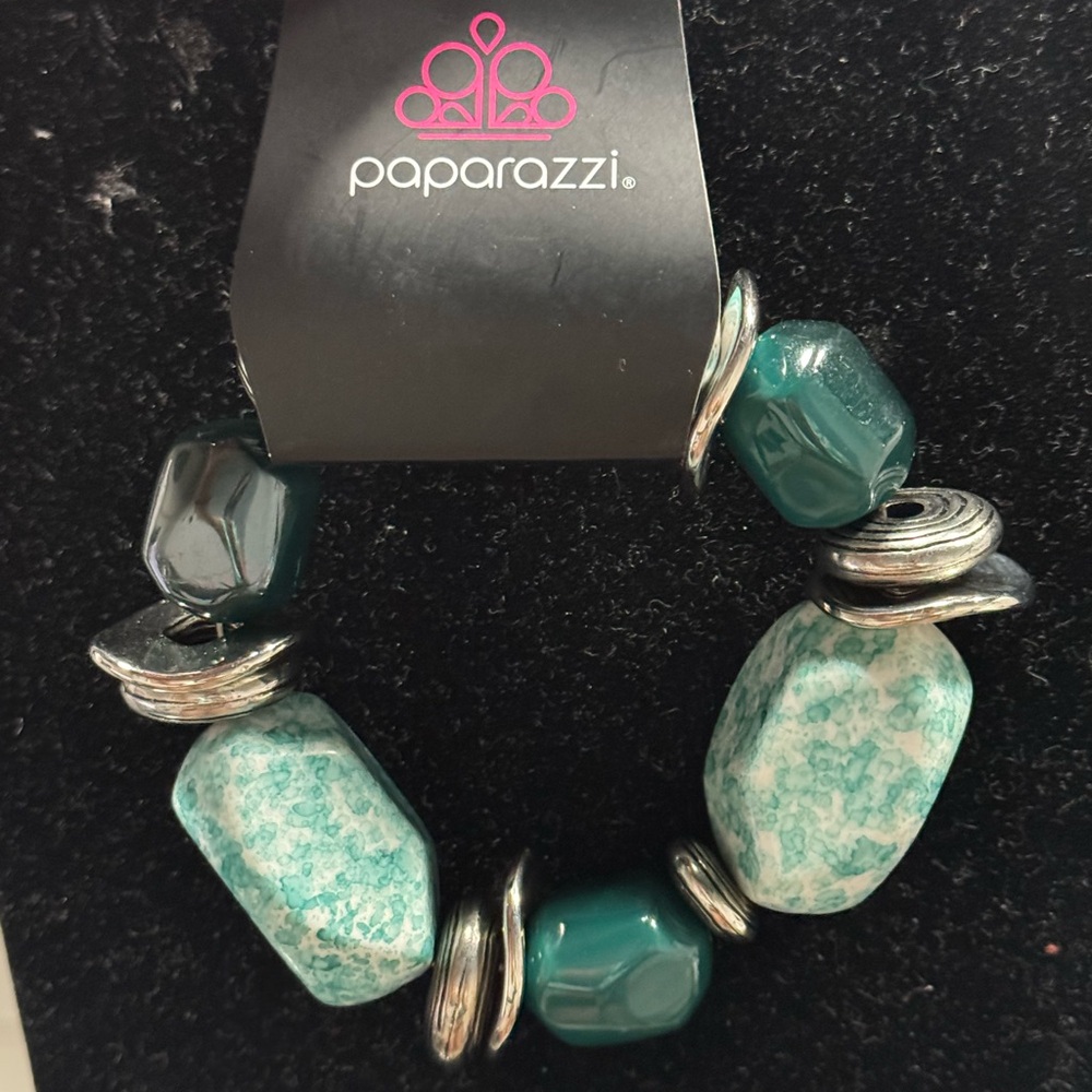 Paparazzi Teal and Silver Bracelet